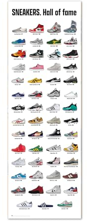 Grupo Erik Poster Türposter Sneakers. Hall of Fame Poster Covers Kunstdruck - Deko Wohnzimmer oder Deko Schlafzimmer - Deko Zimmer - Größe : 53 x 158 cm - Offizielle Lizenz