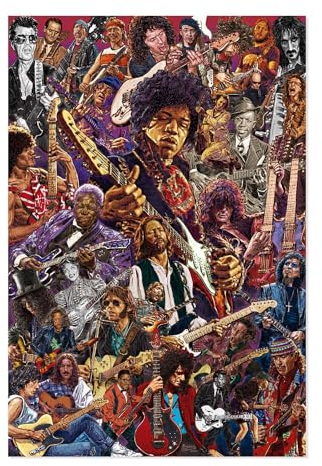 Grupo Erik Poster Legendary Guitarists Kunstdruck - Deko Wohnzimmer oder Deko Schlafzimmer - Deko Zimmer - Größe 61 x 91 - Offizielle Lizenz