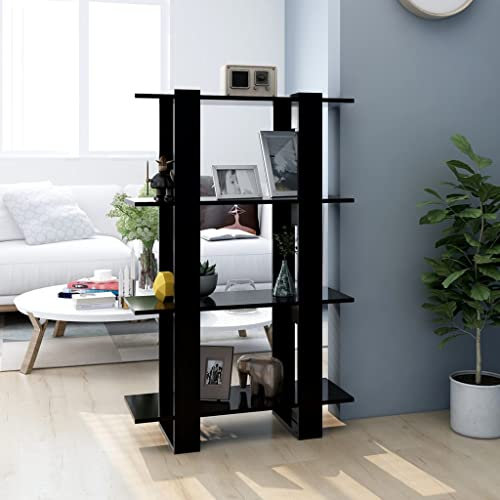 AJSEOYBS Frei stehender Bücherturm,küchen regalBücherregal/Raumteiler Schwarz 80x30x123,5 cmGeeignet für Schlafzimmer, Arbeitszimmer, Wohnzimmer, Büro, Empfangsraum