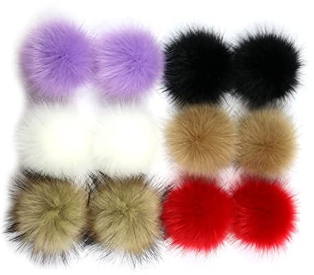 Holibanna 12stücke Kunstfell Bommel Flauschiger Pomponball Mit Elastischer Kordel Für Hüte Schuhe Schals Taschenanhänger Zubehör Leicht Und Sanft Sammelverpackung
