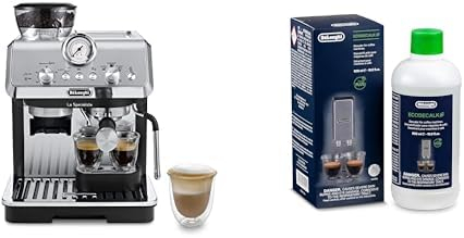 De'Longhi La Specialista Arte EC 9155.MB Espresso Siebträgermaschine, Espressomaschine mit Professioneller Milchaufschäumdüse, inkl. Barista-Kit, Edelstahl/Schwarz mit DLSC 500 Entkalker