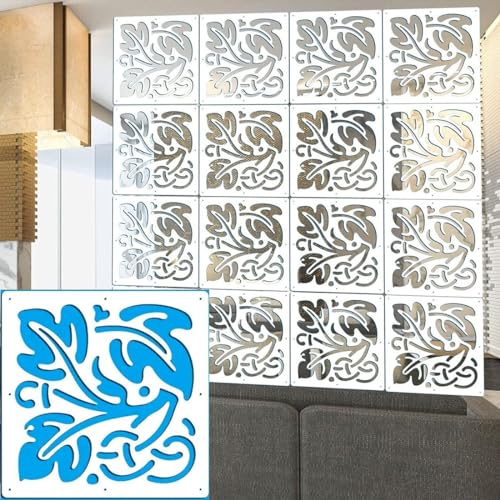 HAILM 48Pcs, Raumteiler Hängend PVC-Hängeplatten 0,2 Zoll Dickes Raumtrenner Pflanzen Für Wohnzimmer, Schlafzimmer, Heimdekoration (Weiß, 29,2 X 29,9 cm)