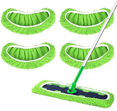 Yicotira Wiederverwendbare Mikrofaser-Wischpads, kompatibel mit Swiffer XL Mopp, 4 Stück | XL Dry Sweeping Cloths & XL Wet Pads Refills for Swiffer, X-Large Heavy Duty Mop Pads for Floor Mopping and Sweeping (No Mop)