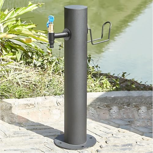 LSRFXF Outdoor Faucet Water Column Stainless Steel Pillars with Base, Freestanding Hose Stand Freeze Proof Outside, Vertical Garden Water Column, Fountain for a Beautiful Garden Space