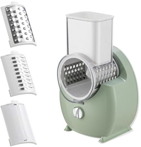 NONDK Trancheuse à Légumes Électrique Rotative, Trancheuse USB, Hachoir Automatique, Râpe Écrasée avec 3 Lames, Coupe-Légumes Facile à Installer