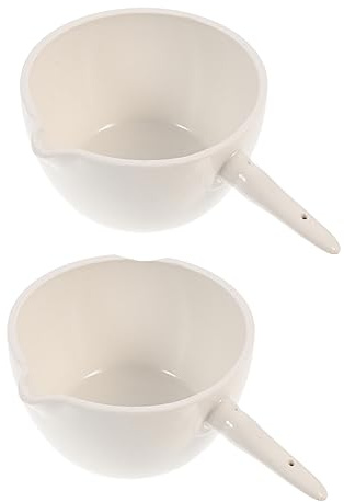 iplusmile 2 Stück Porzellan Abdampfschale Mit Griff 150ml Hitzebeständiges Labor Verdunstungsbecken Korrosionsbeständig Für Schule Und Labor