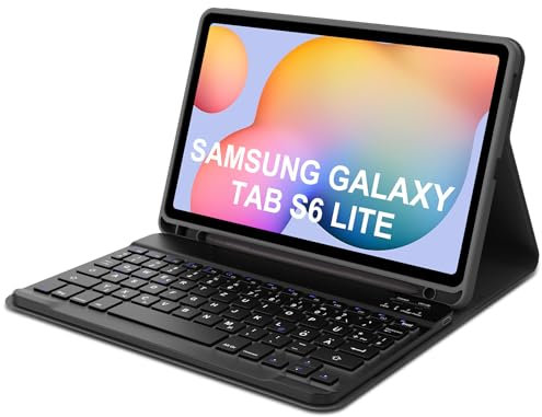 OCCTINGKIND-10 Zoll Kabellose Bluetooth Tastatur für iPad/Android-Tablets, Deutsches Layout QWERTZ, Magnetische Tastatur, für Samsng Galaxy Tab/Lenovo Tab, ultraleichtes Keyboard, Schwarz
