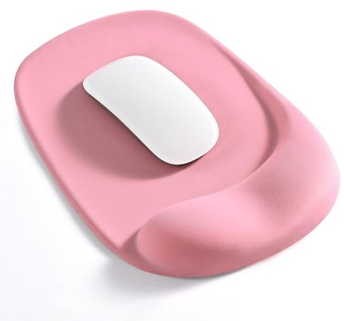 EooCoo Mauspad mit Gelkissen, Mousepad mit Handauflage, Kühlhaptik, Rosa | Ergonomisches Mouse Pad, Gaming Zubehör für Alle Maus, Schreibtischunterlage, Office, Büro Gadgets, Rutschfest, Waschbar