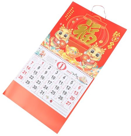 JEWEDECO Calendrier Mural Calendrier du Nouvel An Chinois Agenda Annuel pour Maison avec Dates Lunaire et Détails Précis Plusieurs styles