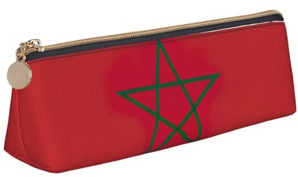 DRTGEDS Marockos flagga mode pennfodral, bärbar pennväska, brevpapper dragkedja söt förvaringsväska, för kontor, resor