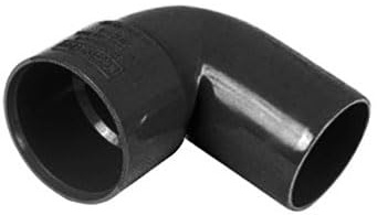PVC Waste Pipe 90-Degree Elbow Fitting, 40mm, Black, Pack of 3