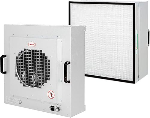 Unidad De Filtro De Ventilador Purificador De Aire Eficiente Industrial | Campana De Flujo Laminar Vertical | Filtro Hepa, 22.4 X 22.4 para Limpieza De Clase 100/0.5um, Sala Limpia Labora