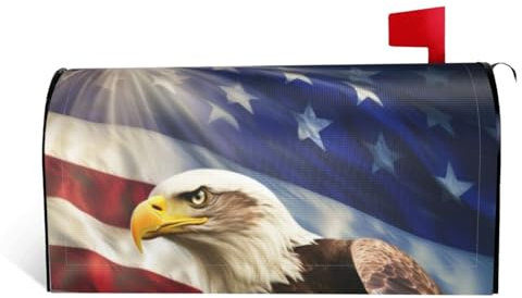 LHBWCVN Coperture magnetiche per cassette postali con bandiera americana USA, copertura decorativa per cassetta delle lettere di benvenuto, decorazione per cassetta postale di benvenuto per giardino