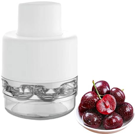 Kirschentkerner 7-in-1, Metall Kirschenentkerner Mit 7 Löchern, Hochleistungs Kirschkernentferner,s Tragbarer Push Down Kirschkernentferners, Cherry Kirsch Entkerner Kein Griff Design, Schnelle Entker