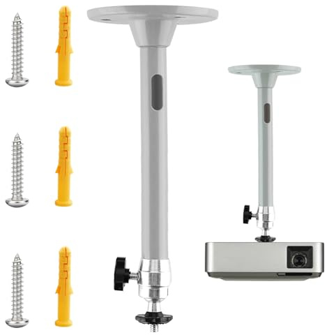 Dongnesi Mini Projector Ceiling Mount, Ceiling Projector Mount, 360°Rotation 90°Tilt, Universal Projectors Bracket Stand for Mini Projectors with 1/4'' (6mm) Threaded Holes