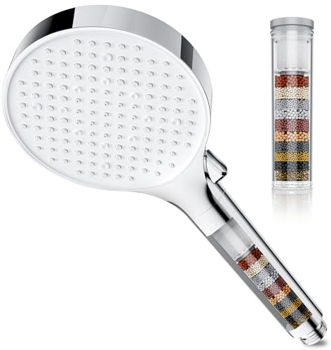 Magichome Pommeau de Douche Anti-Calcaire à 25 Étapes, 6 Modes Pommeau de Douche Filtrant Haute Pression Élimine le Chlore & les Impuretés pour une Peau et des Cheveux Plus Sains ﻿