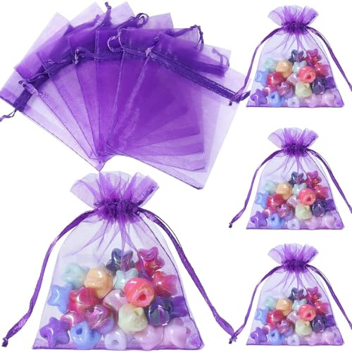 22 Stück Kleine Säckchen, Organzasäckchen Kleine, Organzasäckchen 7x9 cm, Schmuckbeutel und Geschenkbeutel für Hochzeiten, Perfekte Organza Säckchen Klein für Feierlichkeiten