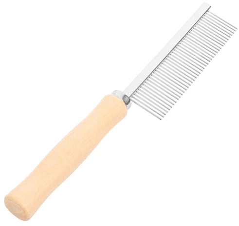 TOBBOMEY Hundekamm mit Holzgriff Edelstahlzähnen Ergonomisch für Fellpflege und Entfilzung bei Katzen und Hunden Langlebiger Flohkamm zur Haarentfernung Komfortabel und Stabil für Tägliche