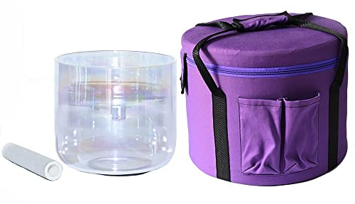 Cuenco tibetano de cristal, cuenco tibetano de cristal de cuarzo transparente, diferentes tamaños (440 Hz,7 pulgadas B)