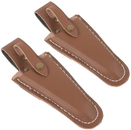 VICASKY 2 pezzi Custodia per Cesoie da Potatura in Pelle Bovina Resistente Fodero Protettivo Leggero e Portatile per Forbici da Giardino con Cuciture Rinforzate per Uso Professionale e