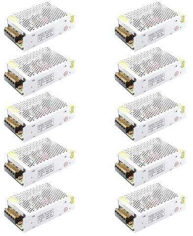 Hndhbfgrt 10X AC 110/220V 24VDC 3A 72W Potencia Alimentacion Transformador por LED Flexible Tira Lampara