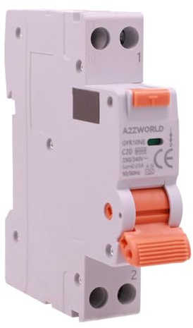 Interruttore Magnetotermico Differenziale Tipo A-SI, Curva C 10A, RCBO Super Immunizzato, 1P+N 6kA 30mA 220V, Slim Da 1 Modulo DIN, Serie GYR10N