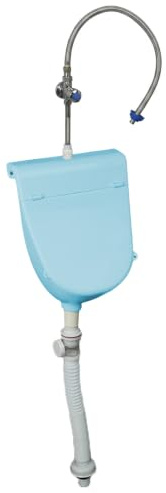 Urinario para niños, Urinario de plástico, Urinarios de pared sin taladro para hombres, Incluye válvula de descarga, Tubería de 60 cm y drenaje de desodorante, Azul