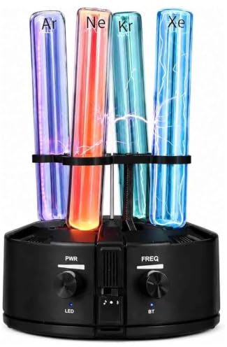 Juego De Tubos De Descarga De Gas Sellados, Juego De 4 Tubos Luminosos De Gas Noble, Ne/ar/ke/xe, Con Base De Excitación, Tubos Luminosos Modulares Para Aulas, Decoración Del Hogar Y Laboratorios
