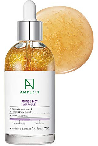 AMPLE:N Peptide Shot Ampoule - Anti-Aging Face Ampoule with Peptide Threads to Minimize Wrinkles and Improve Firmness - Peptide Serum to Lift Sagging Skin - Visibly Plump, 3.38 fl. oz.