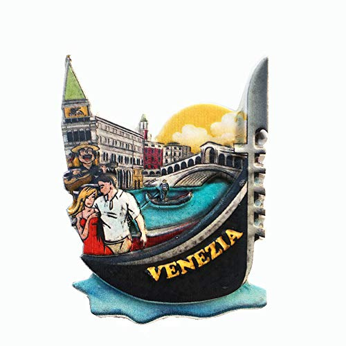 Calamita per frigorifero, design 3D, raffigurante Venezia, ottima come souvenir di viaggio, idea regalo, decorazione per casa e cucina, o articolo da collezione