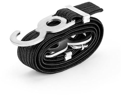 Elastischer Seilhaken 2 stück Elastizität Strap Bindung Cargo Seil for Auto Motorrad Fahrrad mit Metallschnalle Schleppseil Starker Ratschband for Gepäcktasche Spanngummi mit Haken ( Color : Black 1M