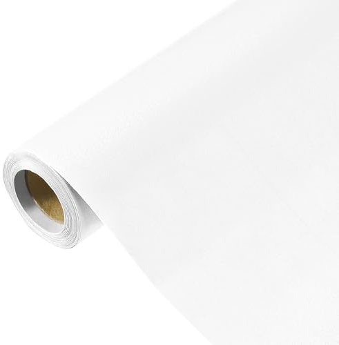 sourcing map 500 x 40cm White Wallpaper, Peel and Stick Wallpaper, White Contact Paper Solid Color Vinyl Self-Adhesive Wall Paper Decorative for Wall Covering