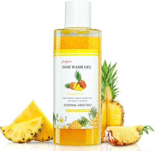 Yoni Wash Feminine Wash for Women PH Balance, Vaginal Wash for Vagina Moisturizing, Summer Feminine Care Intimate gel for Hygiene, Body Wash Shower Gel, Pineapple Scent Intimate shower gel 6.7 fl.oz