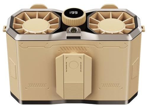 AHDFY Mini Clip De Taille Personnel sur Ventilateur, Cool Clip, USB Rechargeable, Ventilateur pour Tee Shirt, Ventilateur à Pince pour La Taille, 199 RéGlage des Vitesses, Kaki,Kaki,15000mA