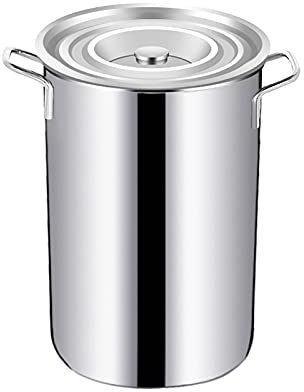 Grytgryta med lock Stor gryta, 304 rostfritt stål, Professionell säker lagergryta med lock, grönsaksgryta, lämplig för alla spisar, Enfärgad-20cm*30cm (7,5L)