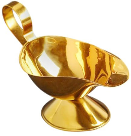 WEKADRIN Jarra De Salsa De Acero Inoxidable Elegante Vertedor Para Salsas y Condimentos Para Cena Familiar y Servicio Restaurantes Multiusos y Resistente