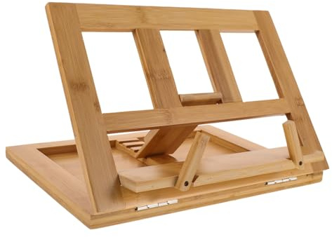 Sosoport Buchständer aus Bambus Vielseitiger Notenhalter und Kochbuchhalter für Zuhause Beige Farbe Praktische Aufbewahrungslösung und Lesen bei Verschiedenen Gelegenheiten