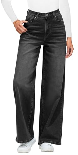 Roskiky Jean large pour femme taille haute stretch pantalon en denim baggy années 90 pantalon jean pour femme avec poches, XL