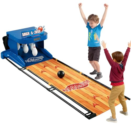 Elektroniskt bowlingspel, inomhusspelkonsol för bowlingklot, sport, automatisk återställning, LED-resultattavla, realistiska ljudeffekter, bärbar bowlingmaskin för hemmabruk 2m/6.56ft