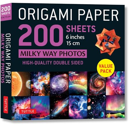 Origami Paper 200 Sheets Milky Way Photos: Tuttle Origami Paper: High-quality Double Sided Origami Sheets Printed With 12 Different Photographs - Includes Instructions for 6 Projects