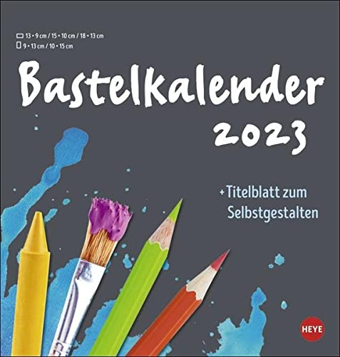Bastelkalender 2023 anthrazit mittel. Blanko-Kalender zum Basteln mit extra Titelblatt für eine persönliche Gestaltung. Foto- und Bastelkalender 2023. Format 6x8 cm
