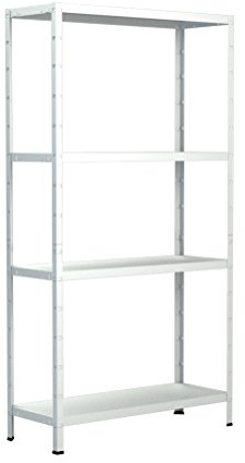 SCHULTE Regalwelt Steckregal mit 4 PowerMAX Fachböden, 65 kg Tragkraft, 180x80x40 cm (HxBxT), weiß, Lagerregal, Werkstattregal, Kellerregal, Garagenregal, Metallregal