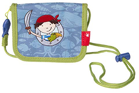 SIGIKID 24938 Brustbeutel Sammy Samoa Mädchen und Jungen Kinder-Portemonnaie empfohlen ab 3 Jahren blau/grün, 12 cm