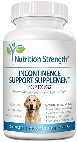 Nutrition Strength Dog Incontinence Support, Organic Support for Bladder Control, Bladder Health and for Dogs Leaking Urine, with Marshmallow, Astragalus & Licorice, 120 Chewable Tablets