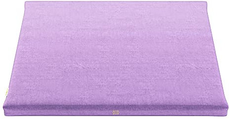 Mindful Modern Zabuton Meditationsmatte aus Samt, groß, rechteckig, Yoga-Bodenkissen für Knie-/Sitzunterstützung, abnehmbarer, waschbarer Bezug, perfekte Ergänzung für Zafu oder Bank, Farbe: Violett