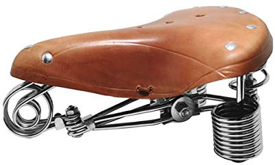 TentHome Vintage Fahrradsattel Fahrradsitz Leder Cityradsättel Sattel gefedert Tourensattel Federsattel mit verbesserten 4 Federn, mit Kloben und Niete