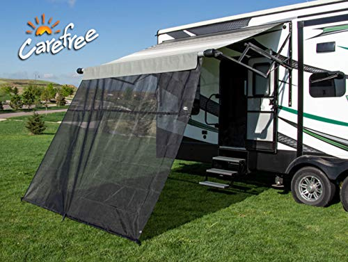 Carefree of Colorado Drop RV Awning EZ ZipBlocker - Black Mesh RV Awning Shade Screen, Canopy Sun Blocker, Camper Accessory for Front Patio (13' x 9')