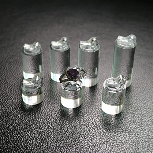 CENPEK 7 soportes de acrílico para joyas, anillos, pendientes, expositores, expositores, expositores, transparente