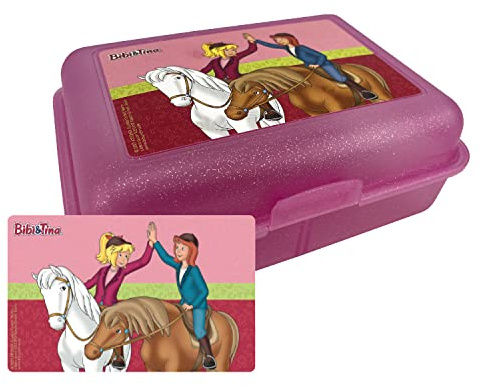 United Labels Bibi & Tina - Pferde Brotdose Lunchbox Butterbrotdose mit Trennwand Pink