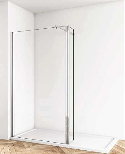 Acezanble 100x200cm Duschwand Duschabtrennung Duschtrennwand 8mm Nano Glas mit 40cm Beweglichem Panel